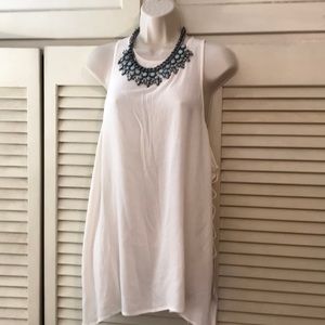 Forever 21 Cream oversized sheer tunic. Open sides